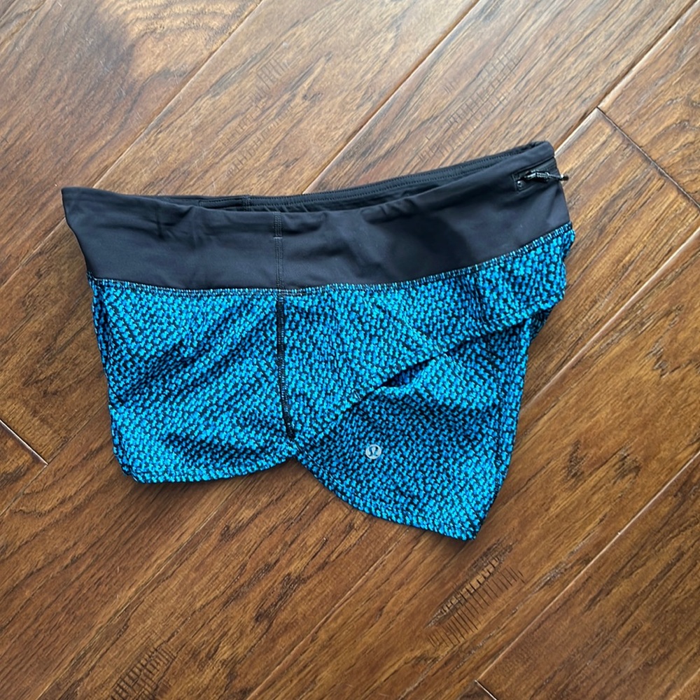 lululemon athletica Black and Blue Athletic Shorts